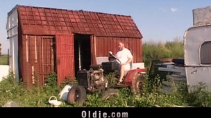 This mature is relaxing in the sun reading his newspaper when the golden-haired juvenile gal appears and moves lasciviously ahead him. This Playgirl is lascivious and wants to fuck his old 10-Pounder and engulf it for new cum experience