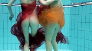 Sara and Gazel know how to have great fun under water