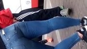 Hot horny turkish teeny in thight jeans ass