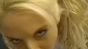 Cute blonde woman is great at sucking her partner's engorged dong