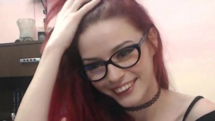 teen anal amateur toys masturbation small tits glasses redhead